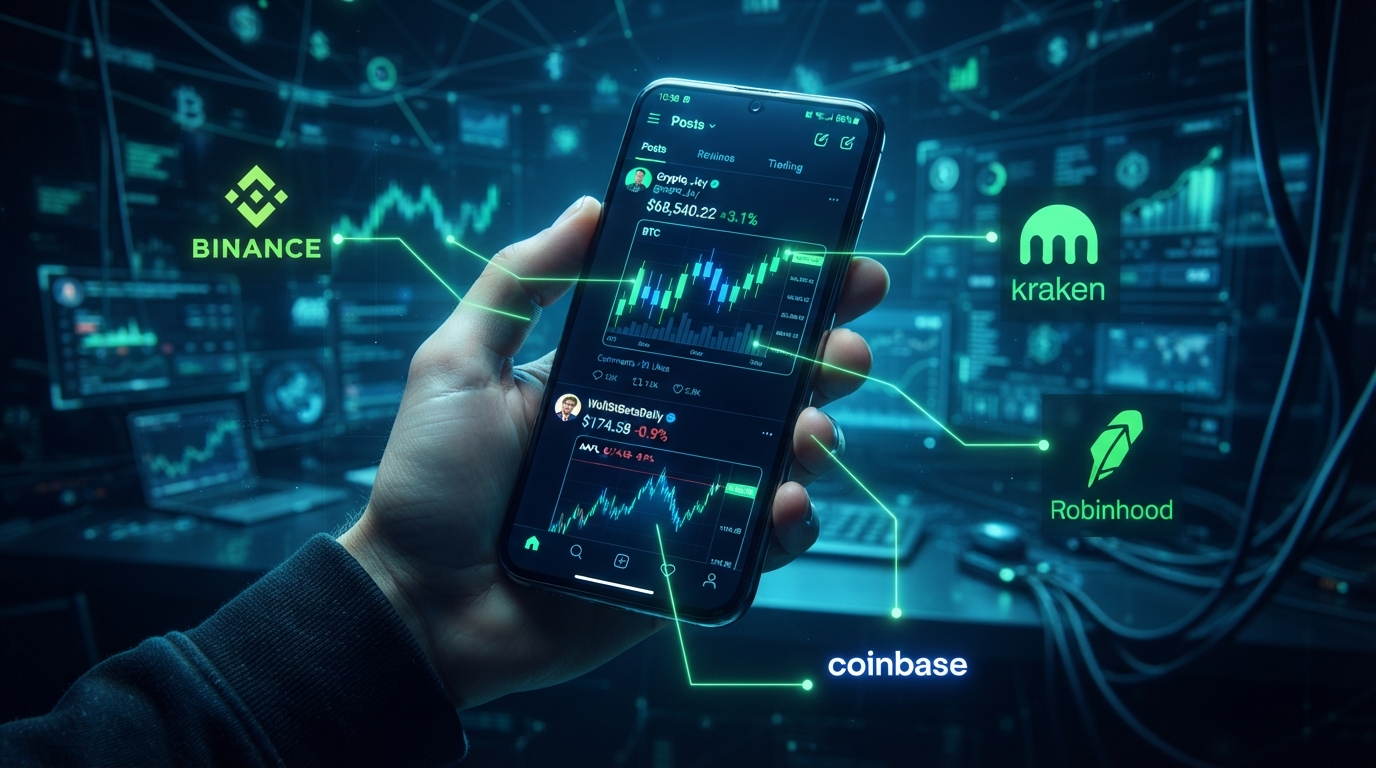 X平台Cashtag上线交易入口，盈透、Coinbase等五大平台首批接入